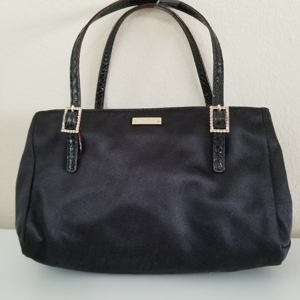 KATE SPADE VINTAGE BLACK SATIN PURSE NEW! - Picture 4 of 9